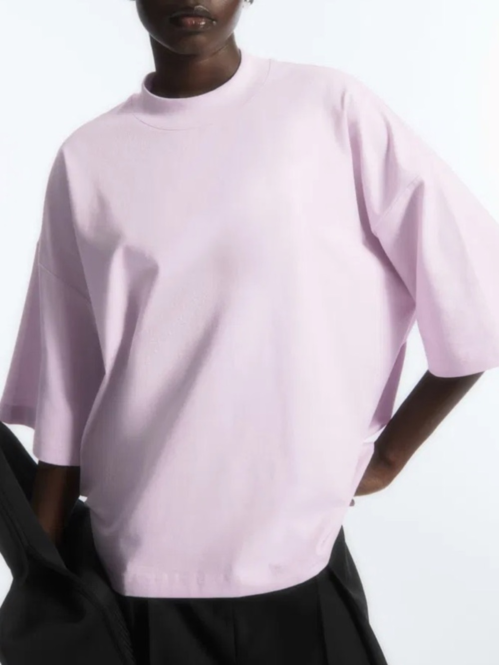 COS Full Volume Crewneck Long Sleeve Shirt in Lilic